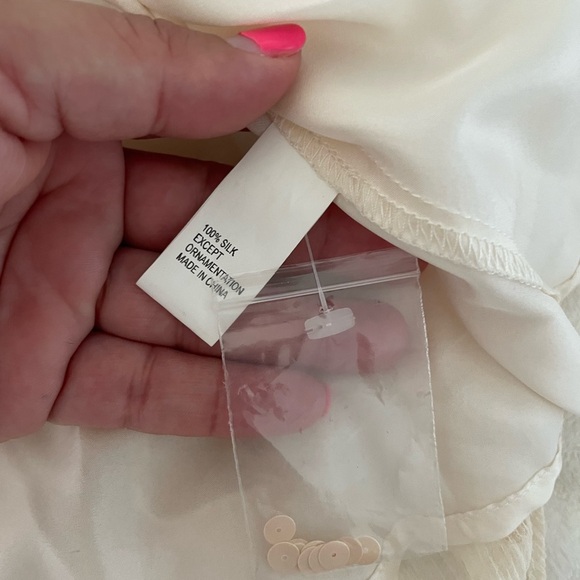 Tocca Champagne Silk Strapless Cream Sequin Dress - Picture 9 of 9